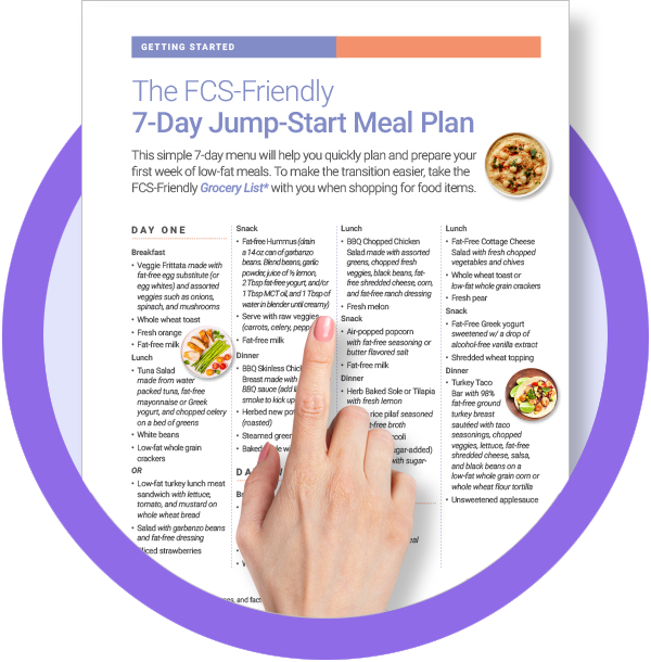 FCS Friendly 7 Day Meal Plan Fact Sheet FCS Friendly 7 Day Meal Plan Fact Sheet